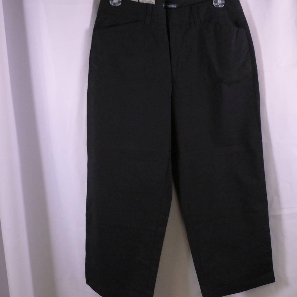 NWT Dockers Black Stretch Cropped Pants Women's‎ Size 6 30x23